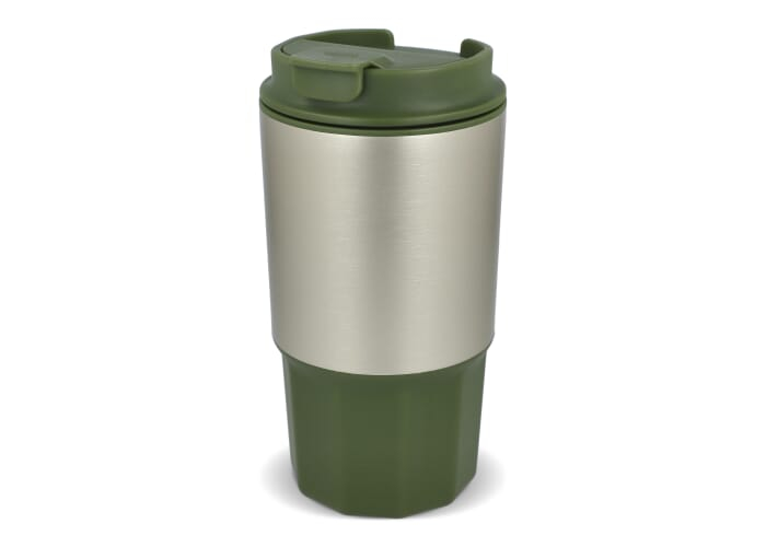 Mug promotionnel 450ml inox et silicone double paroi Silva Vert olive